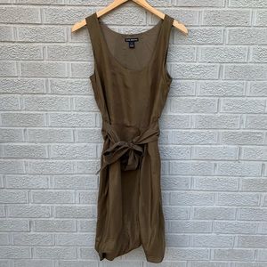 Club Monaco Silk Bubble Hem Tie Waist Tank Dress